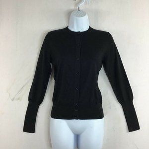 Snobby Womens Black Solid Long Sleeve Button Front Basic Top Casual Size 38 XS
